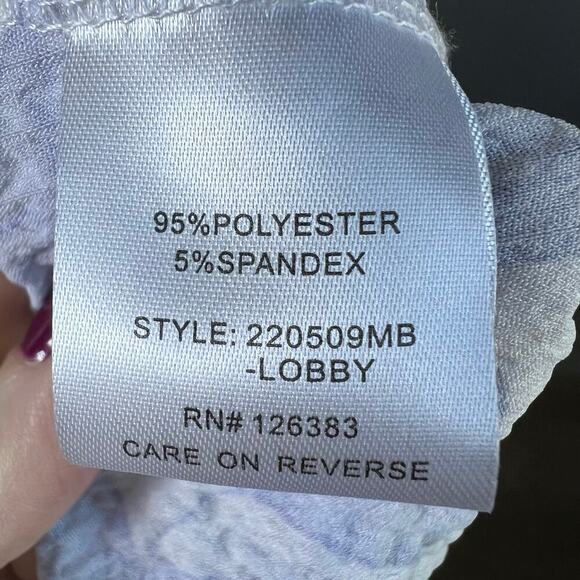 Ethyl Blue and White Floral Shift Dress Size Large - Picture 10 of 10